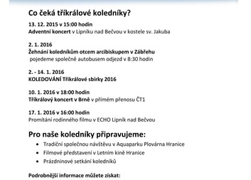 Co čeká tříkrálové koledníky?